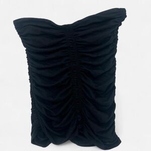 Y2K Black Going Out Tube Top with Ruching